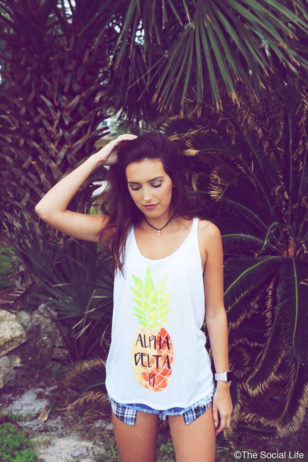 Alpha Delta Pi Pineapple Flowy Tank