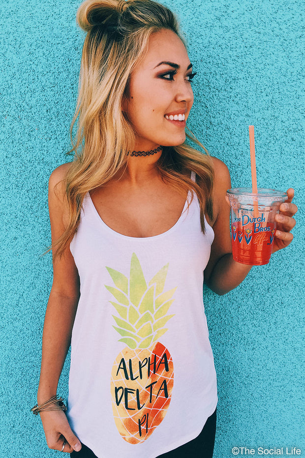 Alpha Delta Pi Pineapple Flowy Tank