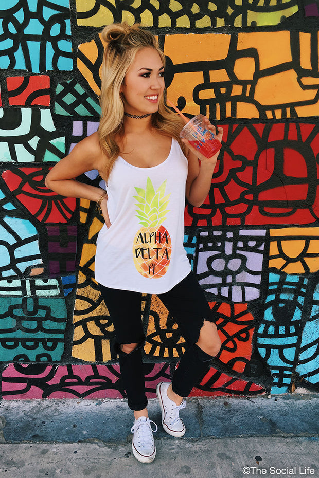 Alpha Delta Pi Flowy Pineapple Tank