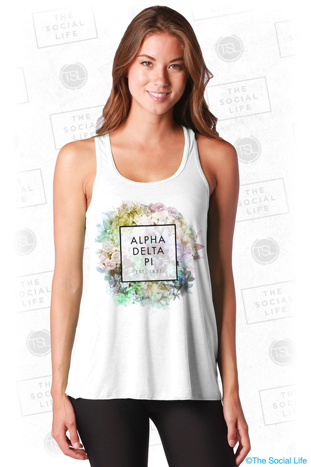 Alpha Delta Pi Floral Flowy Tank
