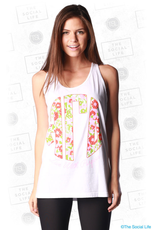 Floral Monogram Tank