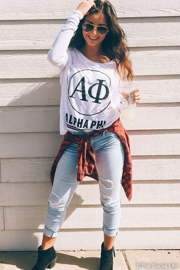 Alpha Phi Circle Flowy Long Sleeve