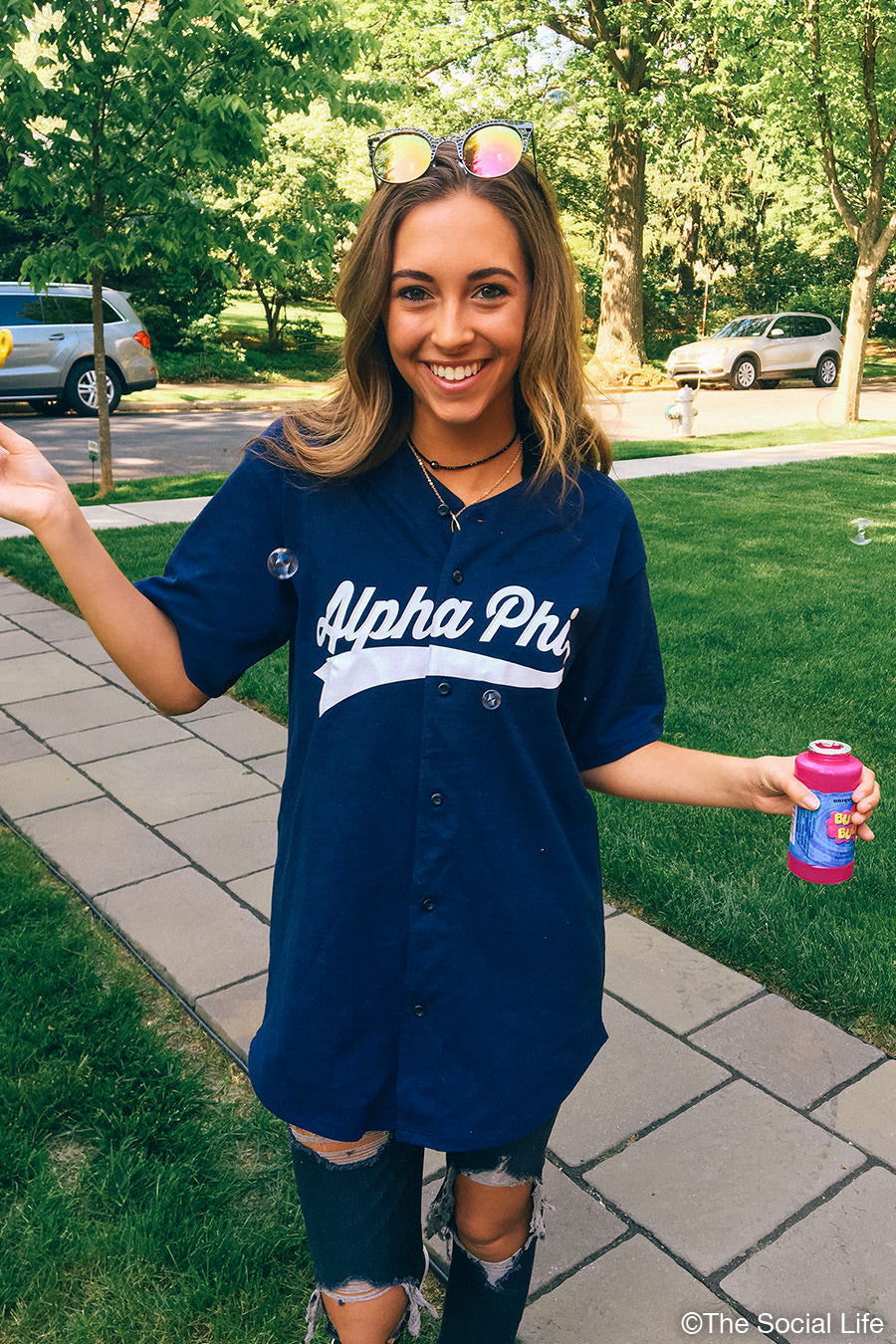 Alpha Phi Baseball Jersey The Social Life Premium Greek Apparel