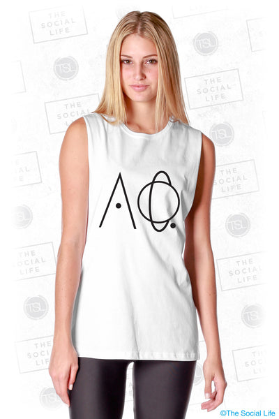 Alpha Phi Outer Space Letters Muscle Tank