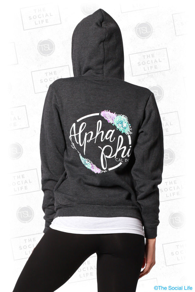 Alpha Phi Floral Zip Up