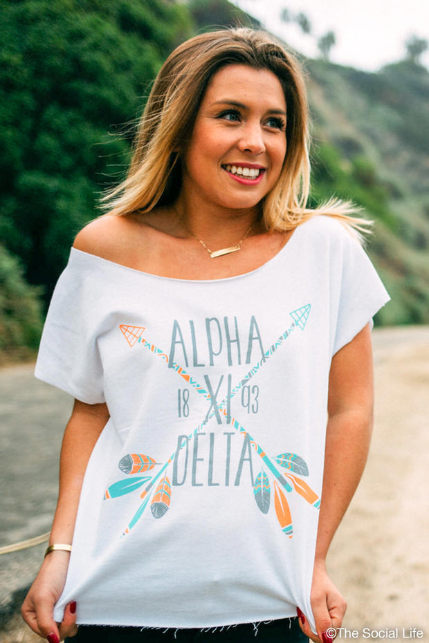 Alpha Xi Delta Feathers and Arrows Tee