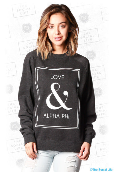 Alpha Phi Love & Sweatshirt