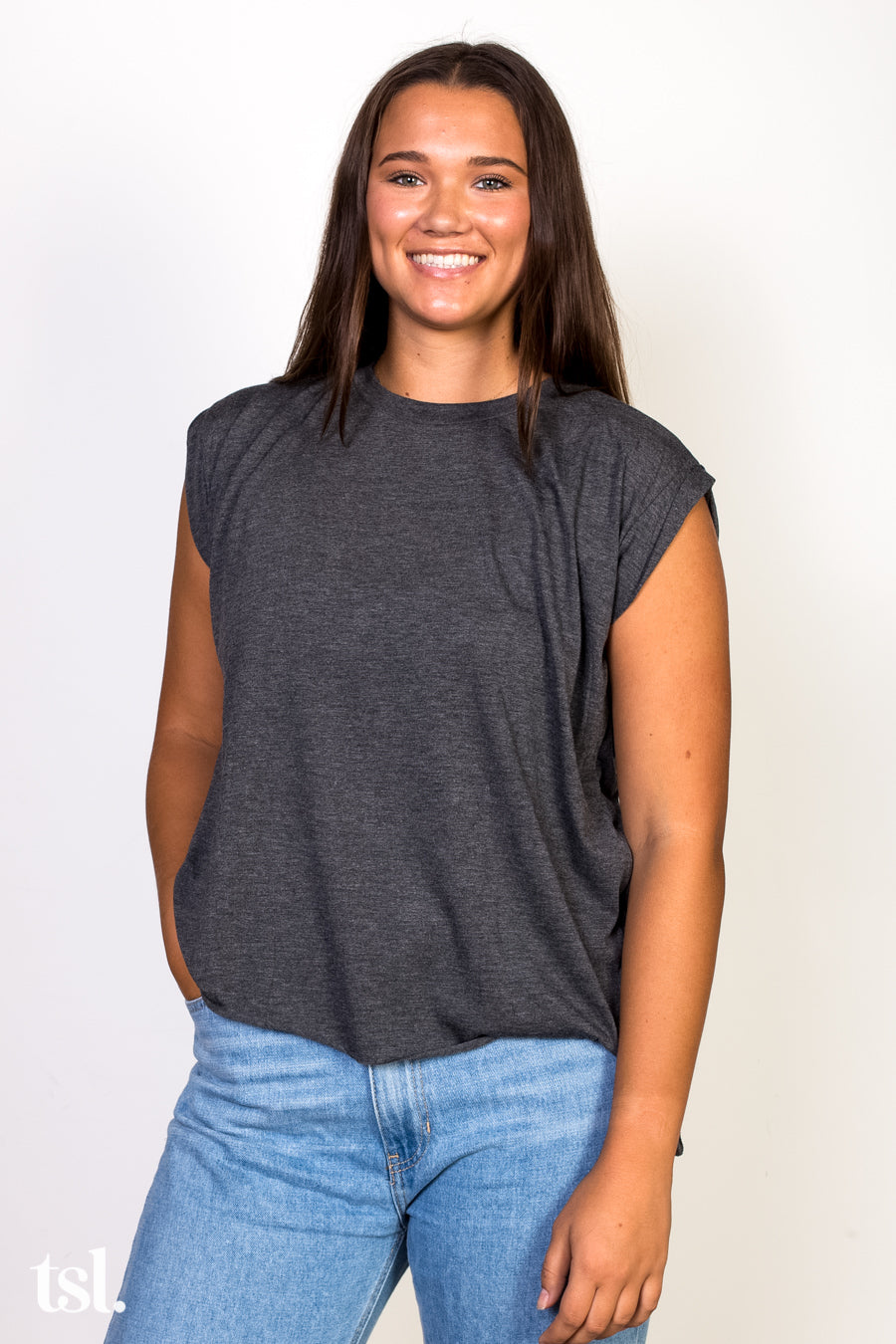 Bella 8804 | Damen Flowy Muscle Tee with Rolled Cuff
