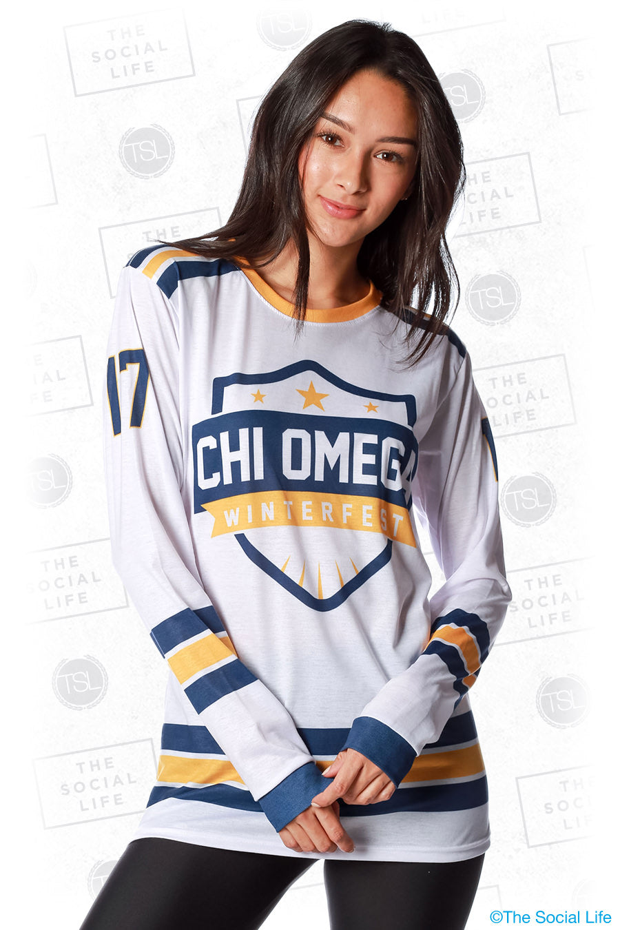 Chi Phi Personalized Patriotic Hockey Jersey True Hockey Jersey S / Chi Phi