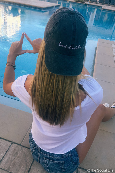 Tri Delta Cursive Vintage Hat