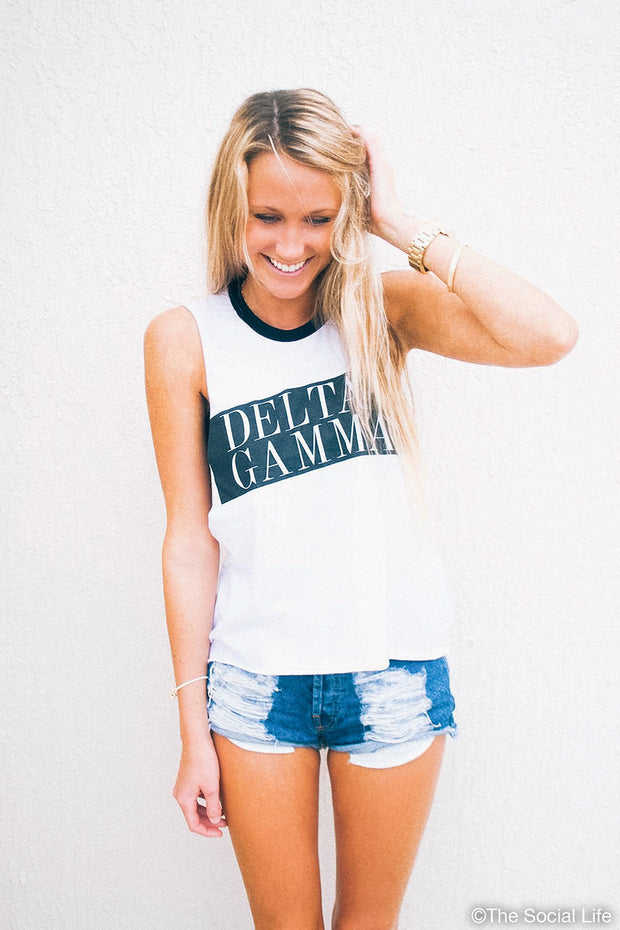 Delta Gamma Muscle Cut Ringer Tee