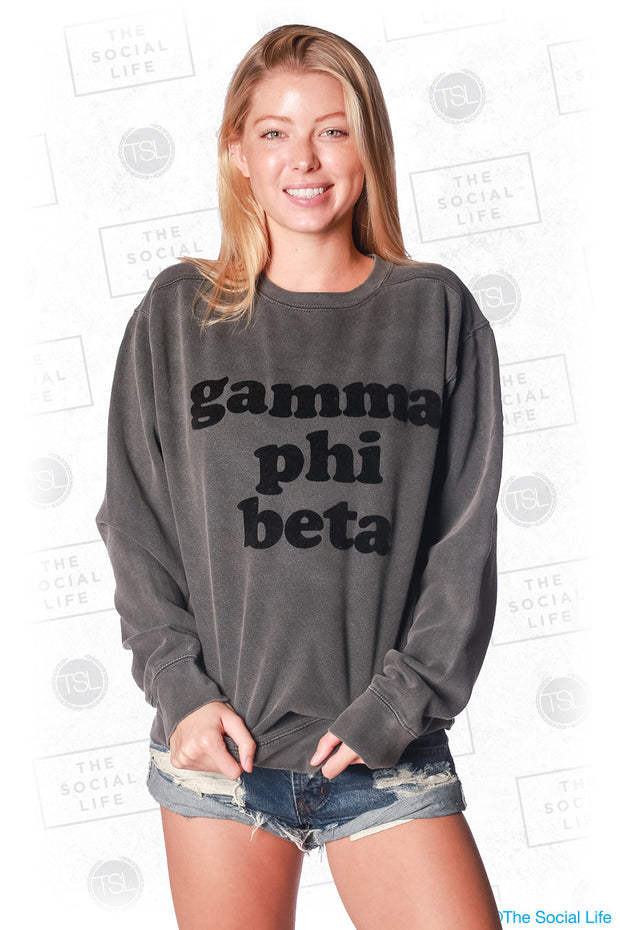 Gamma Phi Beta Vintage Velvet Crewneck